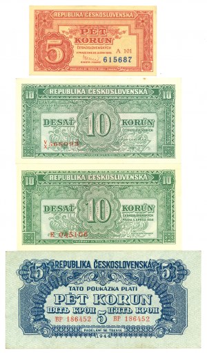 Czechoslovakia, Set of banknotes 1950, 1960, 1964