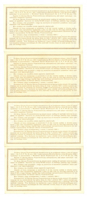 20 gold 1939 - 3% Air Defense Bond - Set of 4 copies.