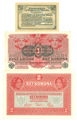 Austria, Set of 3 banknotes