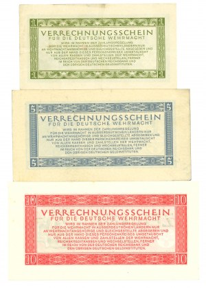Germany, 1-10 marks 1944 - set of 3 copies.