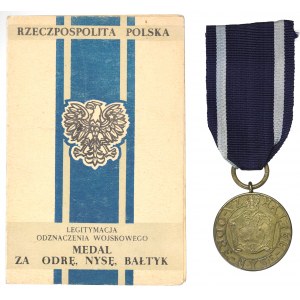 PRL, Medal Za Odrę, Nysę, Bałtyk z legitymacją Kraków