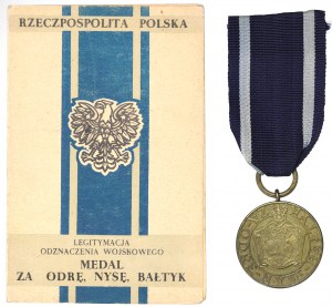People's Republic of Poland, Medal for Oder, Neisse, Baltic with ID card Krakow