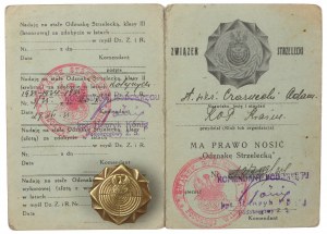 II RP, Legitimation of Rifleman's Badge of the Border Protection Corps Krasne
