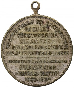 Germany, Saxony, Medal 800 years of Wettin house 1889