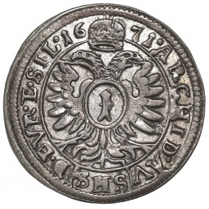 Schlesien under Habsburg, 1 kreuzer 1671, Breslau