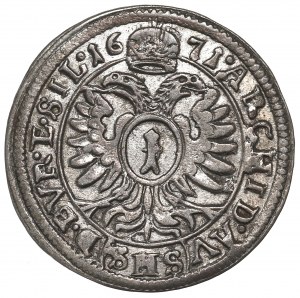 Schlesien under Habsburg, 1 kreuzer 1671, Breslau