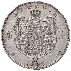 Romania, Carol I, 5 lei 1880