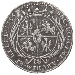 Germany, Saxony, Friedrich August II, 18 groschen 1754