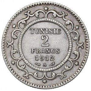 Tunisia, 2 francs 1912