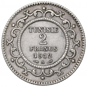 Tunisia, 2 francs 1912