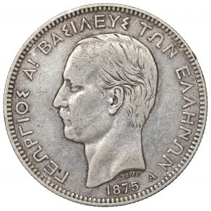 Greece, 5 drachmai 1875 A