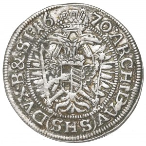 Schlesien under Habsburg, Leopold I, 3 kreuzer 1670, Breslau