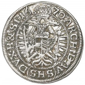 Schlesien under Habsburg, Leopold I, 3 kreuzer 1670, Breslau