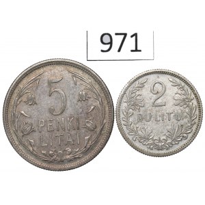 Lithuania, Lot 2-5 litu 1925