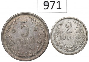 Lithuania, Lot 2-5 litu 1925