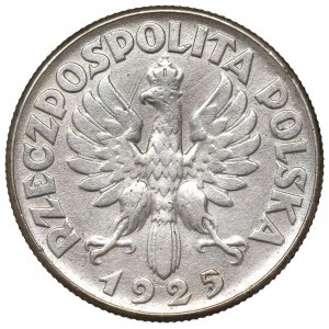 II RP, 2 Zloty 1925 (ohne Punkt), Philadelphia Frau und Ohren