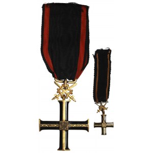 II RP, Krzyż Niepodległości z Mieczami i miniaturą - Gontarczyk