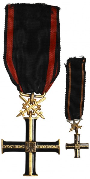 Second Republic, Cross of Independence with Swords and Miniature - Gontarczyk