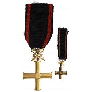 II RP, Krzyż Niepodległości z Mieczami i miniaturą - Gontarczyk