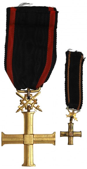 Second Republic, Cross of Independence with Swords and Miniature - Gontarczyk