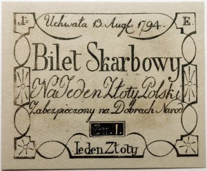M. Szymczyk, Treasury tickets from the time of the Kosciuszko Insurrection