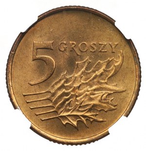 Third Republic, 5 pennies 1990 - NGC MS66