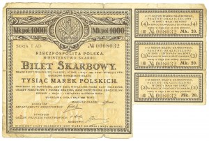 Revenue ticket for 1000 Polish Marks 1920 Series I AD.