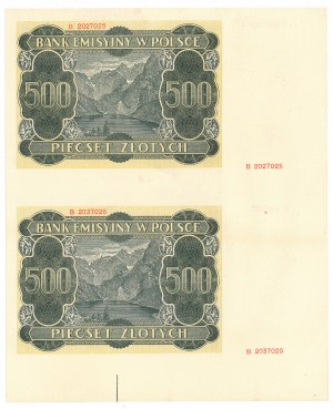 GG, 500 zloty 1940 - sheet fragment