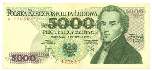 People's Republic of Poland, 5000 zloty 1982 A