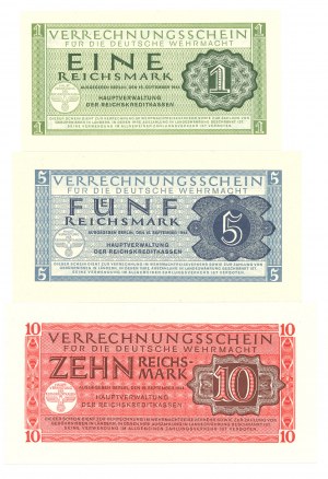 Germany, 1-10 marks 1944 - set of 3 copies.