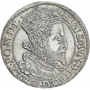 Sigismond III Vasa, Sixpence 1599, Malbork, GRANDE TÊTE - BEAUTÉ
