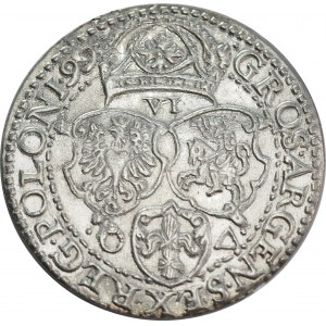 Sigismond III Vasa, Sixpence 1599, Malbork, GRANDE TÊTE - BEAUTÉ