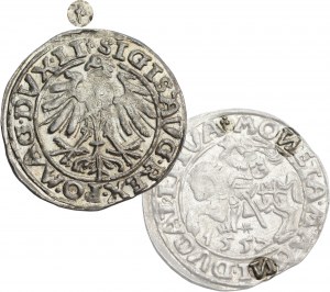 Sigismund II Augustus, half-grosz 1557, Vilnius, Behm stamp, reversed N - RARE