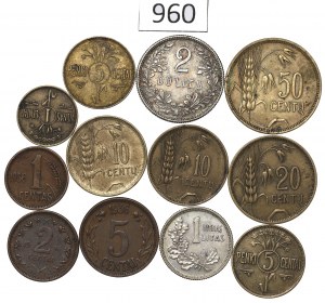 Lithuania, lot of 1 centas-2 litas 1925-36