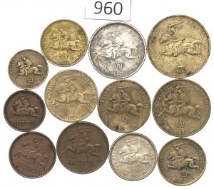 Lithuania, lot of 1 centas-2 litas 1925-36