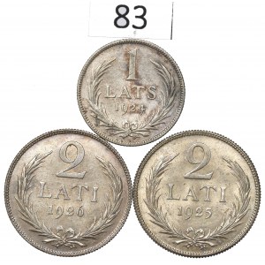 Latvia, Lot 1-2 lati 1924-26