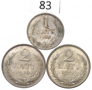 Latvia, Lot 1-2 lati 1924-26