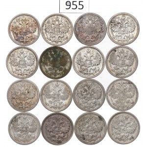 Russia, Nicholas II, Lot 15 kopecks 1901-08