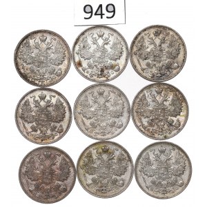 Russia, Nicholas II, Lot 15 kopecks 1912-14