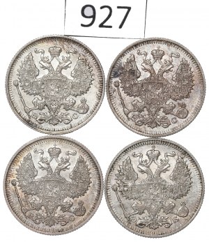 Russia, Nicholas II, Lot 20 kopecks 1912-13