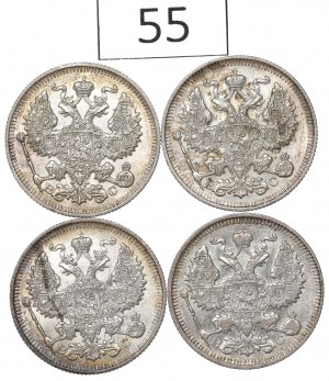 Russia, Lot of 20 kopecks 1913-14