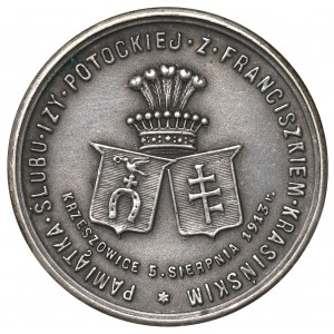 1913, Medal Commemorating the Wedding of Iza Potocka and Franciszek Krasinski