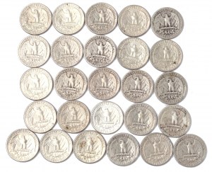 USA, Lot 1/4 dollar 1939-64