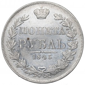 Poland under Russia, Nicholas I, Rouble 1845 MW, Warsaw