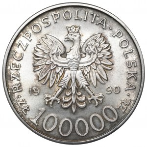 Third Republic, 100,000 zloty 1990 Solidarity Type A