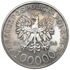 Third Republic, 100,000 zloty 1990 Solidarity Type A