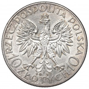 II Republic of Poland, 10 zlotych 1932, Women's Head, London