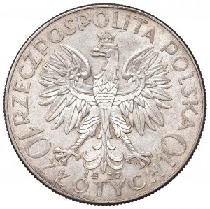 II Republic of Poland, 10 zlotych 1932, Women's Head, London