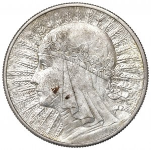 II Republic of Poland, 10 zlotych 1932, Women's Head, London