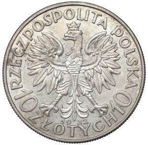 II Republic of Poland, 10 zlotych 1932, Women's Head, London